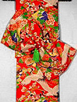 Hand Painted<br>Girl's Antique Obi