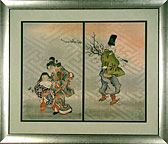 Antique Japanese Woodblock on Silk