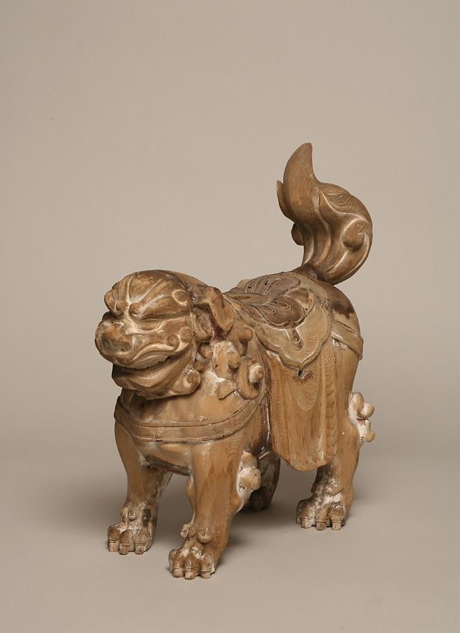 Japanese wood Shishi (Lion)<br>Mount for the diety Monju (Manjushri)