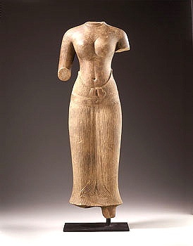 Khmer Grey Sandstone Figure of Uma