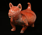 Red pottery dog