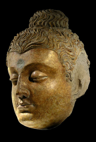Gilt Stucco Head of Buddha