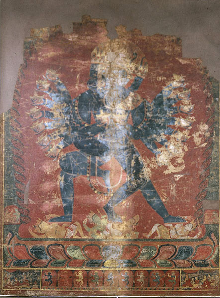 Hevajra and Nairatma painting (431) reunited with <br>parts recovered from the Vajravarahi and Cakrasamvara paintings,