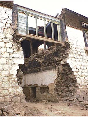 Hole in Tramsikhang Facade