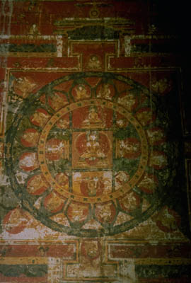 Detail of a mandala in one of the rooftop lhakhangs