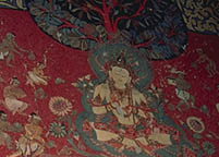 Detail of Nepalese style mural in main ambulatory