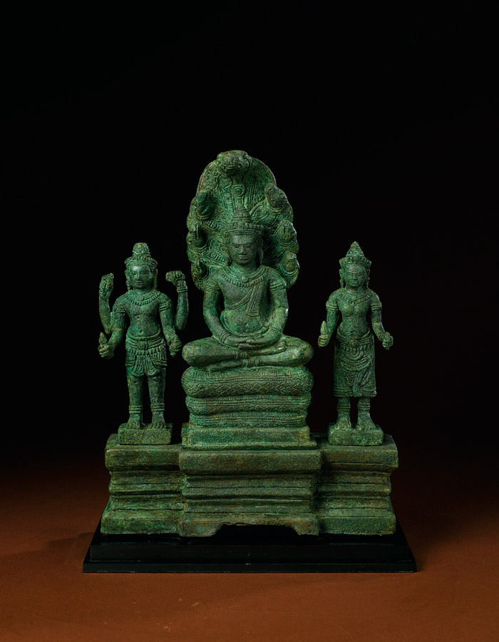 Muchalinda Buddha with Avalokitesvara and Praj�āpāramit�