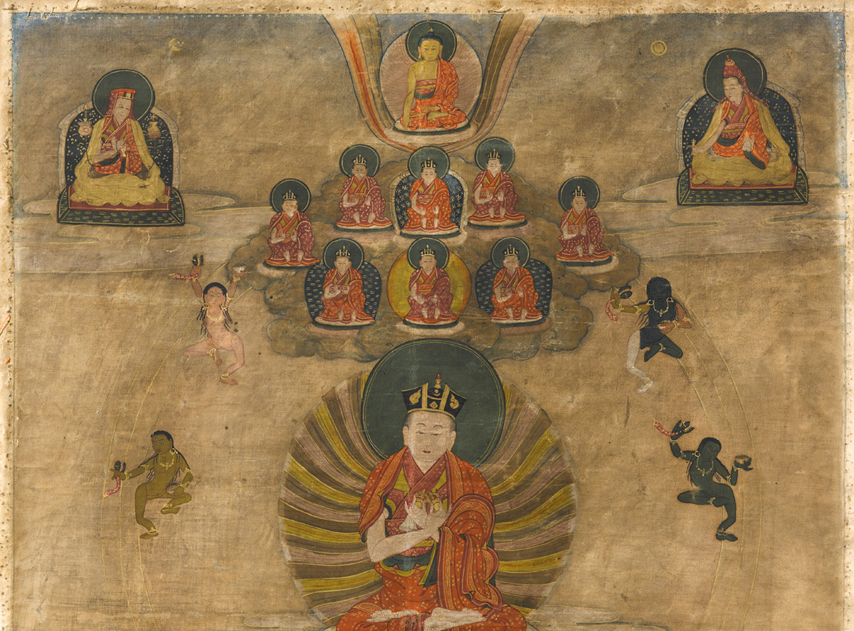 A rare painting of the 8th Karmapa Mikyö Dorje, head of the Kagyu school of Tibetan Buddhism