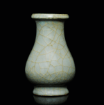 An important and rare small Guanyao baluster vase, Hu