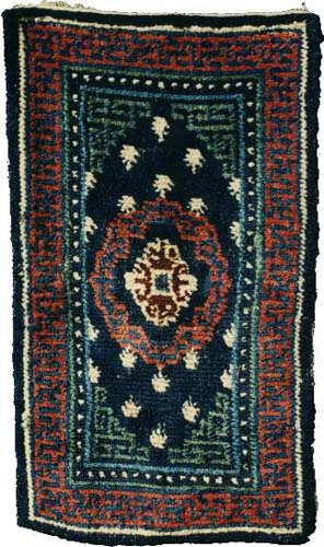 19th century Double Dorje saddle-top rug