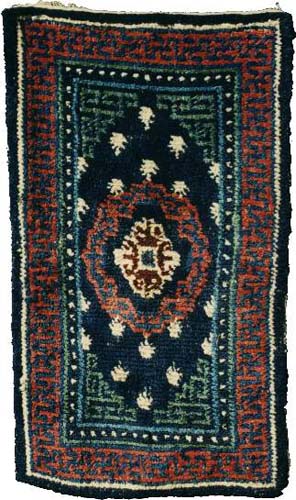 19th century Double Dorje saddle-top rug