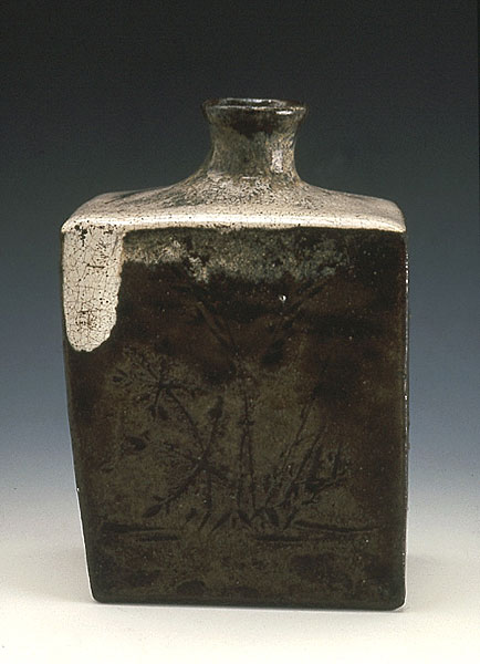 Shôdai Ware Rectangular Sake Bottle