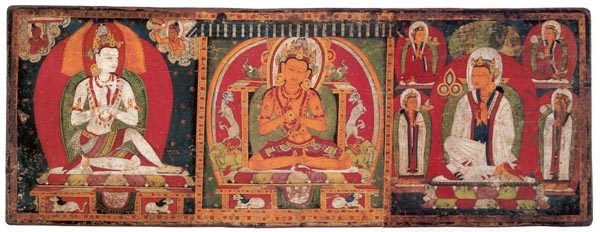  Book Cover with the Bodhisattva Dharmodgata and Attendants