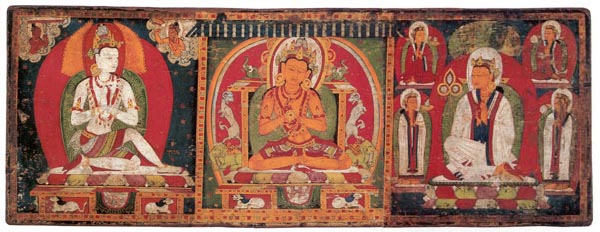 Book Cover with the Bodhisattva Dharmodgata and Attendants