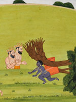 Illustration to the ‘Large’ Guler-Basohli Bhagavata Purana: The Liberation of Nalakuvara and Manigriva 