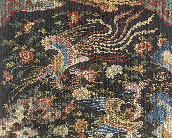 Phoenixes and peony flowers