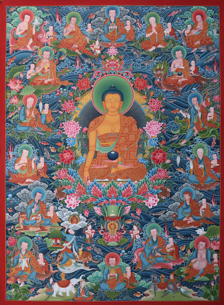 Sakyamuni and the sixteen Arhats