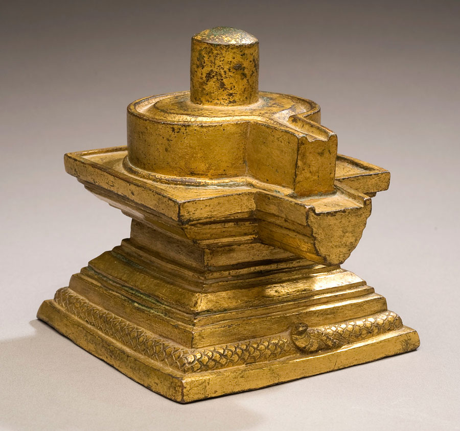Gilded copper lingam 