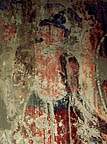 Damaged painting of a bodhisattva
