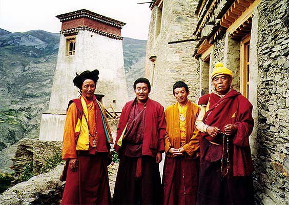 Monks at Sekhar Guthok