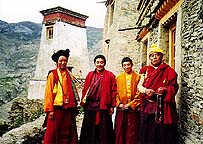 Monks at Sekhar Guthok