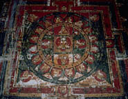 Detail of a mandala in one of the rooftop lhakhangs