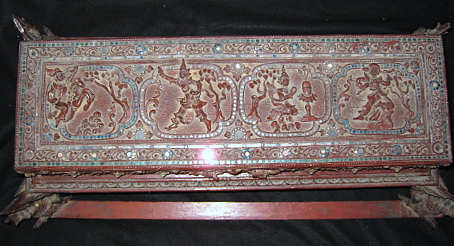 Kammawassa chest with manuscript, wrapper, cord and place marker