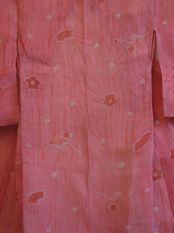 An Unlined, Shibori Kimono: Safflower Dyed Hemp