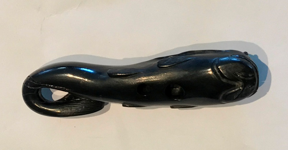 Umimatsu netsuke of a namazu (earthquake fish)